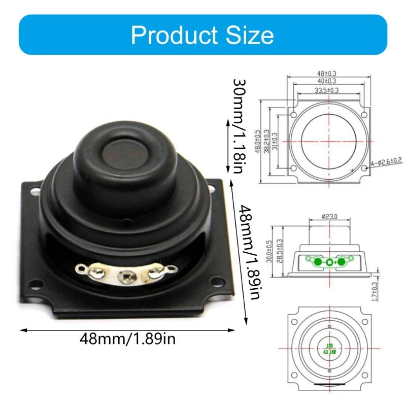 Metal Internal Magnet Speaker 48mm 1.8 Inch 4 Ohm 10W Shock Resistant for Long Service Performances in Various Environme