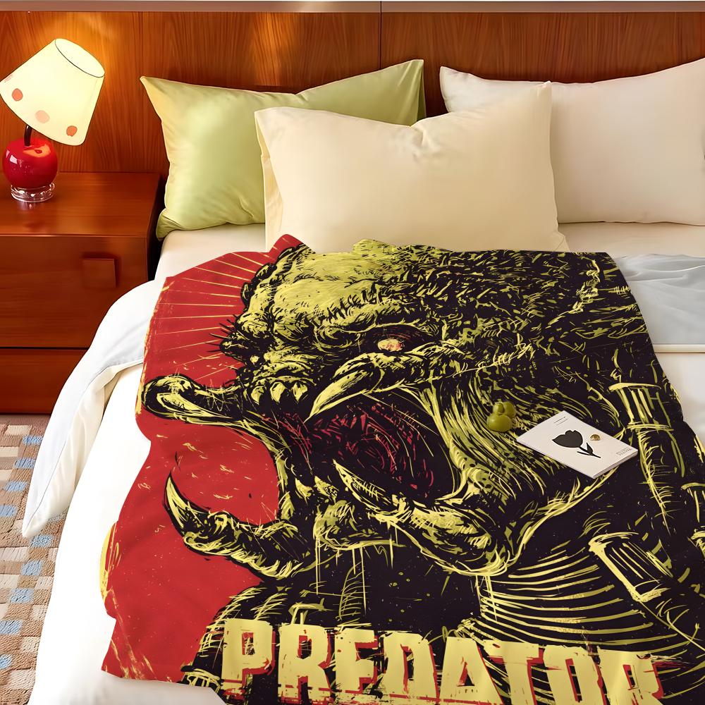 Movie P-Predator Throw Flannel Throw Blanket, Lightweight Cozy, Durable Washable cute Cool