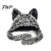 Soft Plush Animal Hat Cute Hat, Furry Cat Ear Headwear, Winter Autumn Fashion Accessory Warm Cap for Halloween Party Costume, Cosplay Accessories