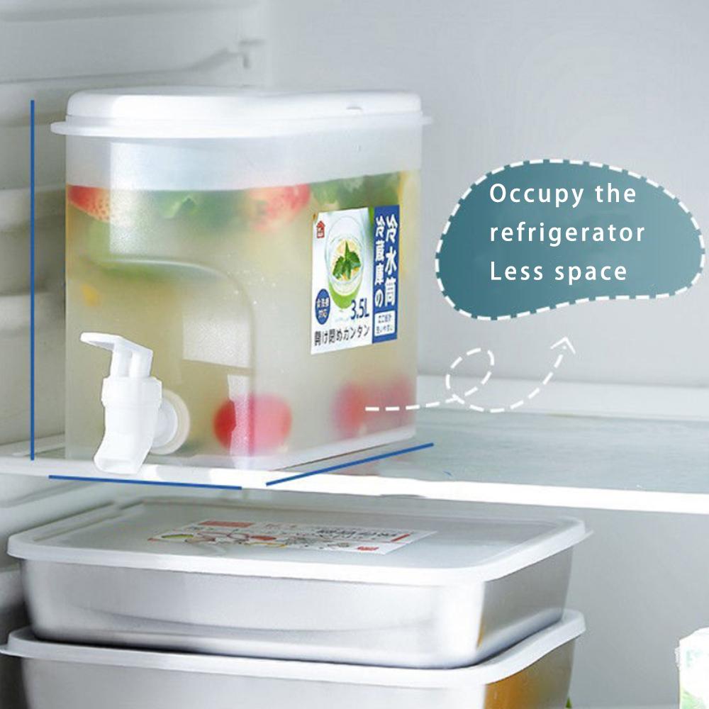 3.5L Cold Water Jug Clear Tea Kettle with Faucet Beverage Dispenser Refrigerator Water Container For Kitchen, Camping