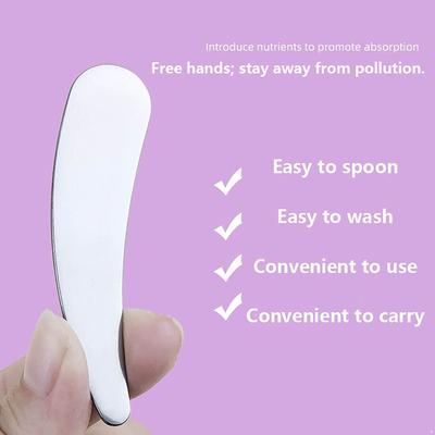 Spatulă de Machiaj Reutilizabilă din Oțel Inoxidabil pentru Creme Loțiuni Îngrijirea Pielii 1 Bucată Instrument de Frumusețe Eșantionare Cremă de Ochi Aplicator pentru Amestecare