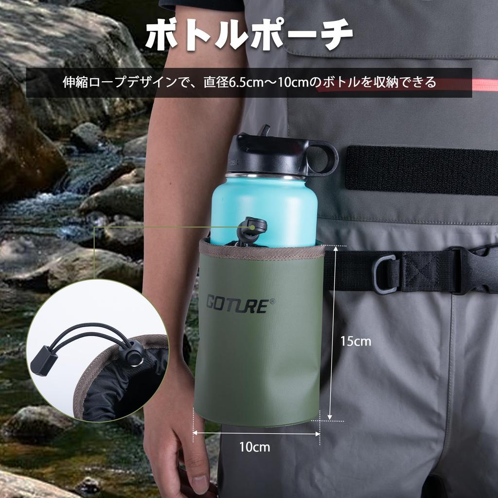 Goture Wader Accessories Fly Bottle Storage Bottle Holder Waist Velcro Fly Patch for Fly Dive Dry and Fishing Tackle Storage Patch, Bag, Belt,