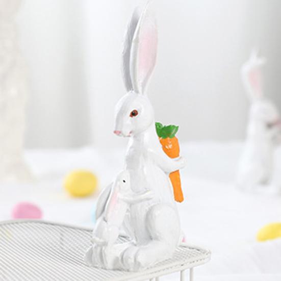 Yousheng Easter Bunny Decoration Cute Mother And Baby Rabbit Figurine Hand-Carved Resin Tabletop Sculpture for Home Indoor Desk Shelf Decor