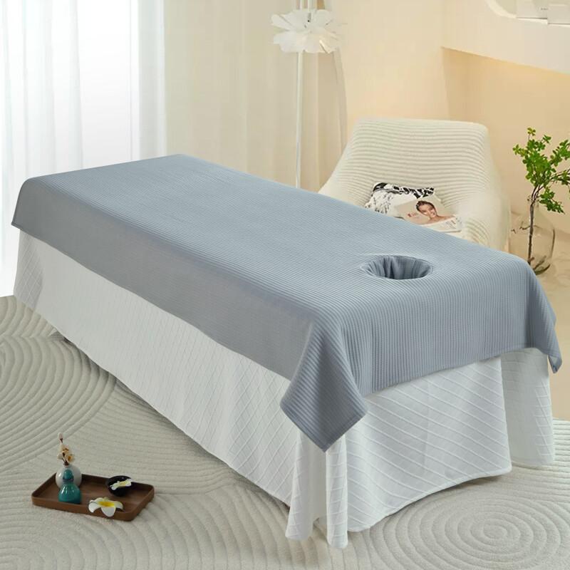 1PC Beauty Salon Bed Sheets with Face Hole Skin-friendly Spa Massage Table Covers Face Towels Set Salon Barbershop Decoration