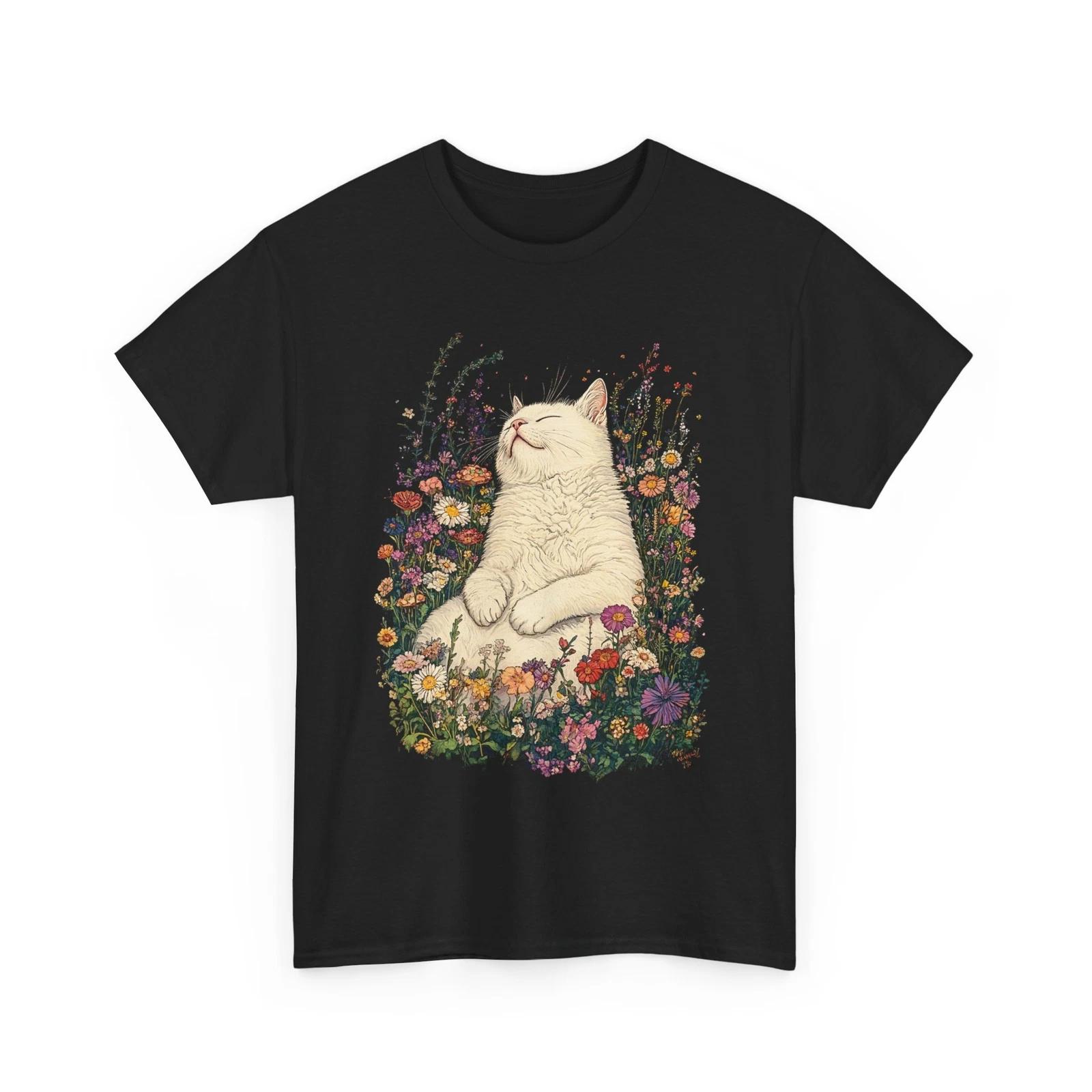 

Cat Lover Graphic T-Shirt for Women & Men – Funny Cool Cat Print Tee S