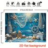 2D Beach Nautical Tapestry, Starfish Seashell & Fishing Net Background