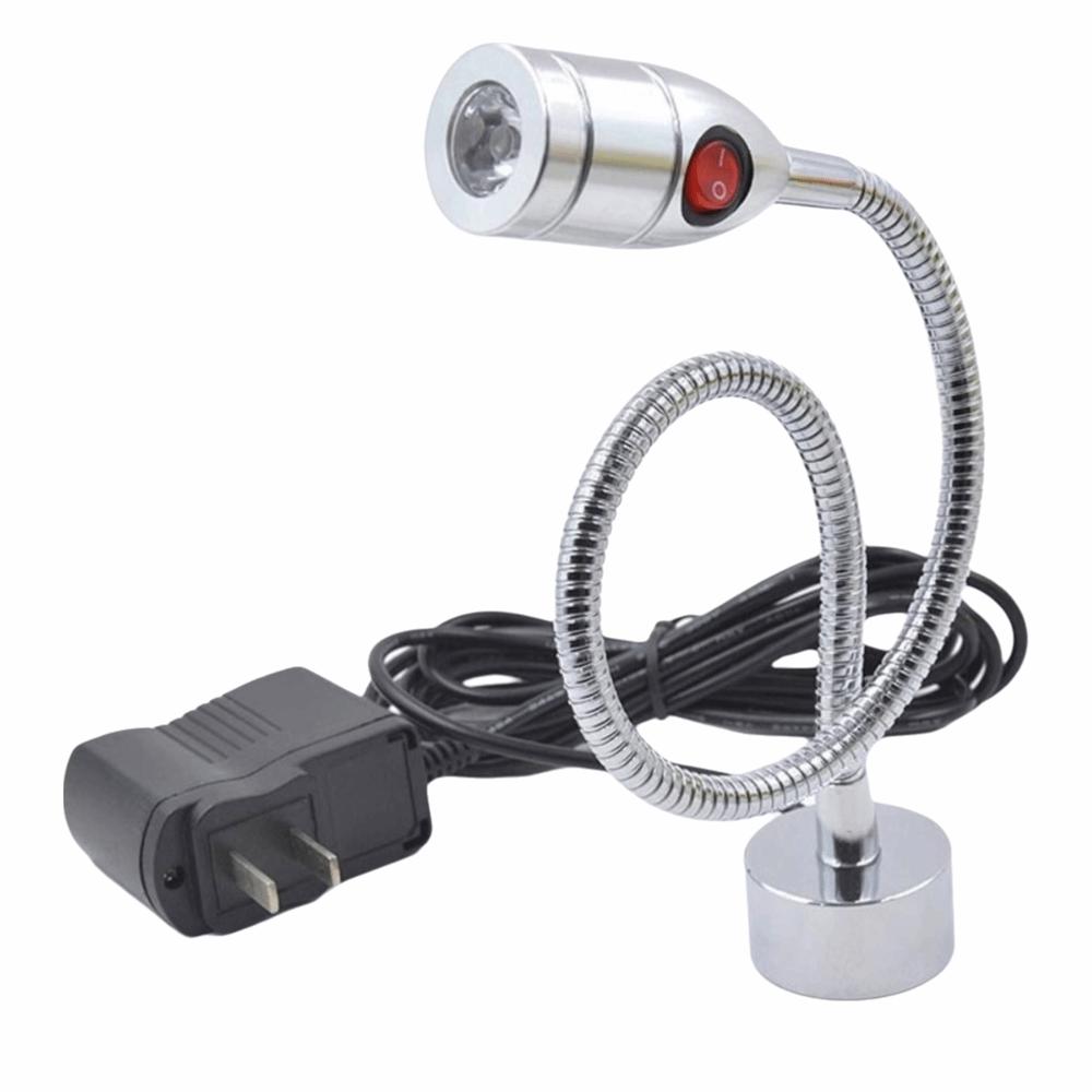 Flexible Gooseneck LED Desk Light 3W Machine Tool Lamp High Brightness Work Light Grill