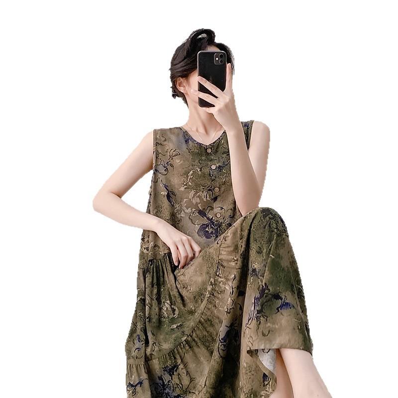 1011 new cotton and silk nightdress fairy style thin large size sweet and cute style long dress loungewear can be worn outside