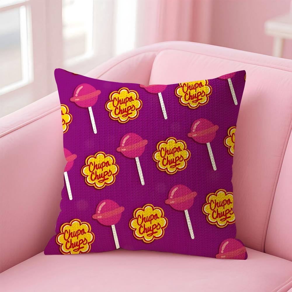 Fashion CChupa Chups Cushion Cover Natural Linen Pillow Case DoubleSided Print Decorative Sofa Pillowcase Home Decor Gift