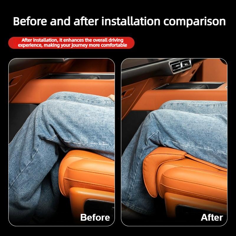 Nappa Leather Leg Support Extension Seat Cover Memory Foam Extender Cushion With Backrest Car Interior Accessories Universal Car