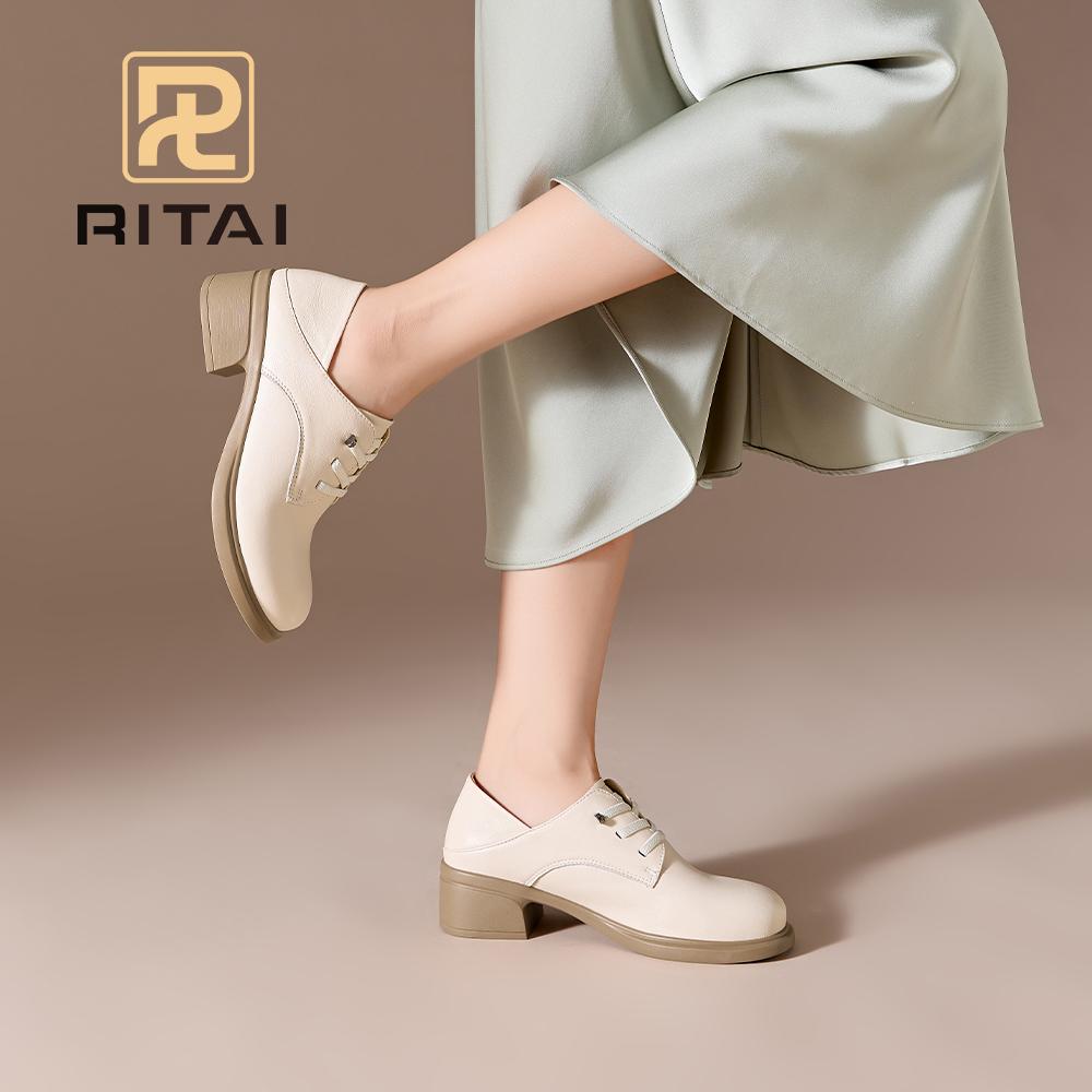 Genuine Leather Women Casual Shoes Round Head Height Increasing Thick Bottom Shoes Breathable Comfortable Flat Shoes