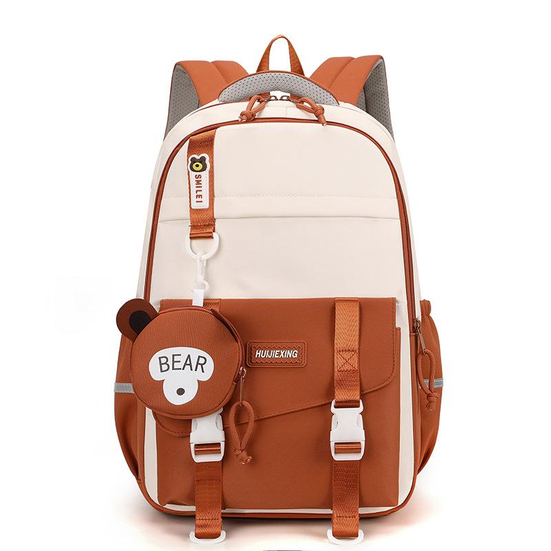 Contrasting colors cute schoolbag female new primary and secondary school students grade 3 to 6 high-value backpack
