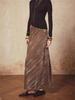 Iridescent Velvet Elastic Fishtail Midi Skirt - High-Waisted, Bias-Cut, Heavy-Duty, Slimming, Women's Autumn/Winter Skirt