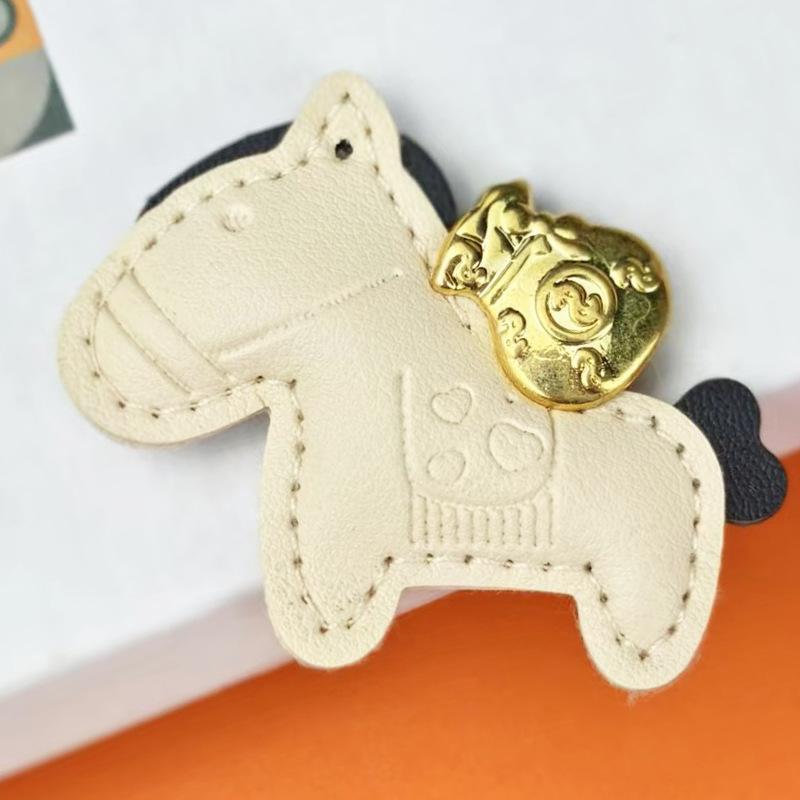 Money Soon In the New Year, Leather Bag Pendant, Cartoon Pony Keychain Pendant, Couple Love Pony Accessories