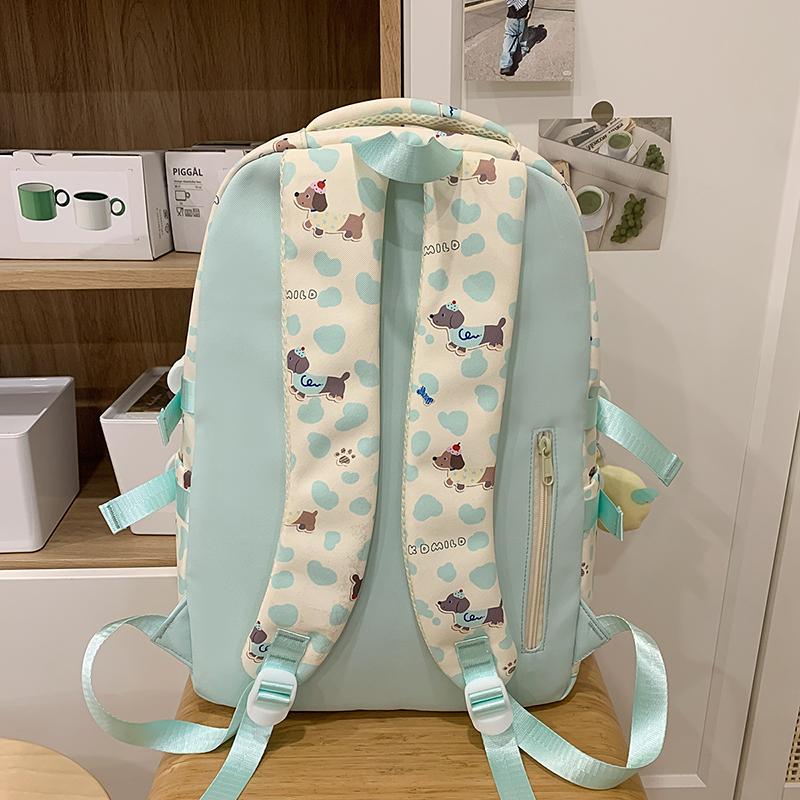 College Style Backpack Puppy Pattern Schoolbag Junior High School Student Book Bag