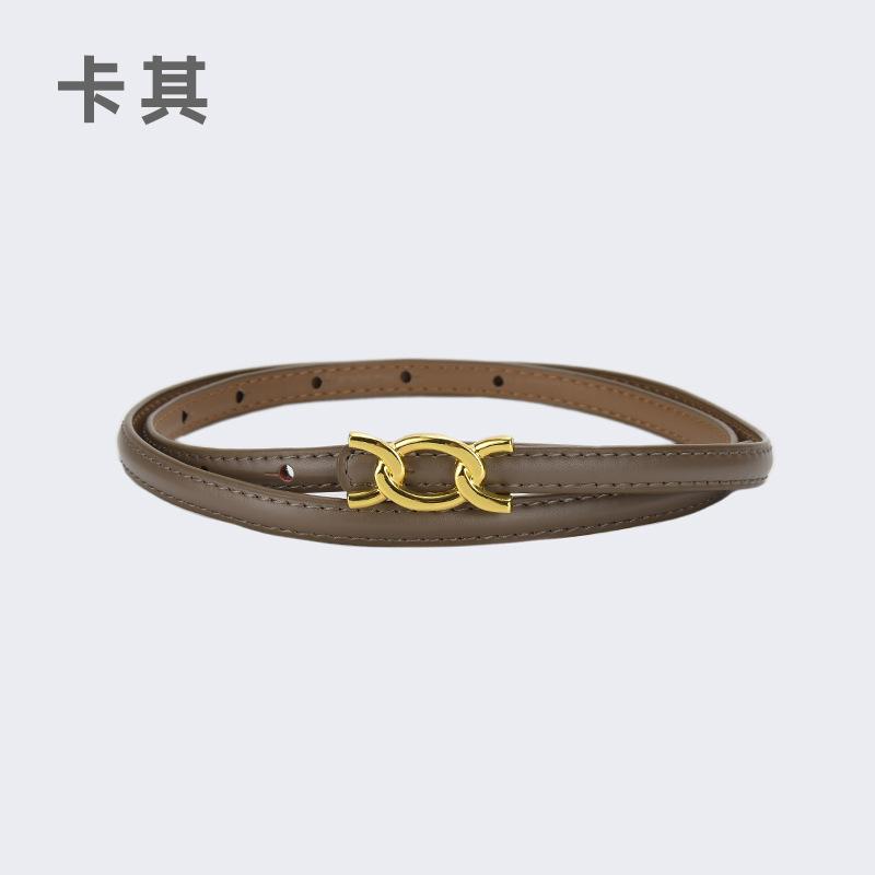 Vier Jahreszeiten Verfügbar Neuer Damen Dünner Gürtel Dekoration Anzug Mantel Mit Kleid, Rindsleder Dünner Gürtel Schlicht Und Modisch