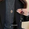 Flocking Zircon Pony Pendant Necklace New Chinese Temperament Sweater Chain Natal Year Light Luxury High-end Niche Neck Chain
