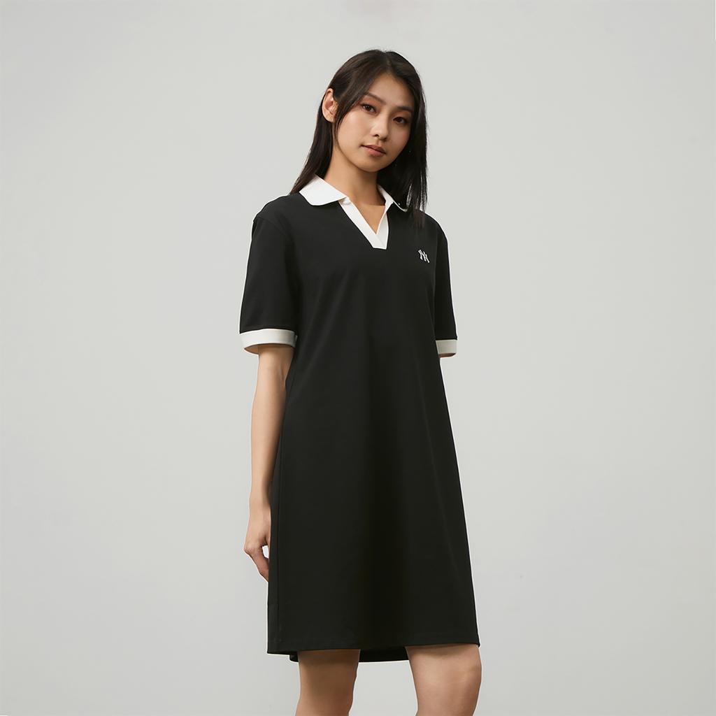 New MLB SS24 Short Sleeved Dress Women's Black 3FOPB0343-50BKS