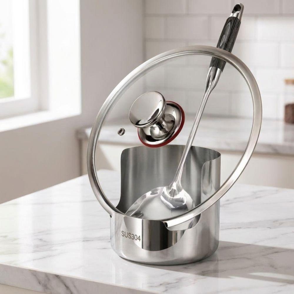 Stable Pot Lid Storage Rack Stainless Steel Spatula Holder Multi-functional Chopsticks Stand  Home