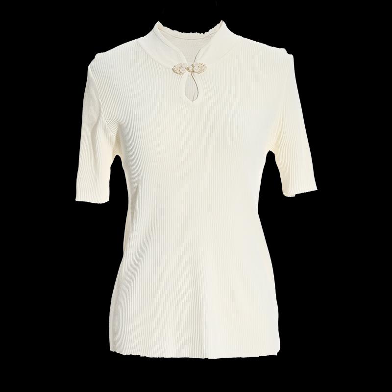 Women's New Chinese Style Short-Sleeved Knit Top