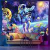 Blacklight Astronaut Tree of Life Jellyfish Tapestry UV Reactive Psychedelic Wall Hanging Trippy Home Decor