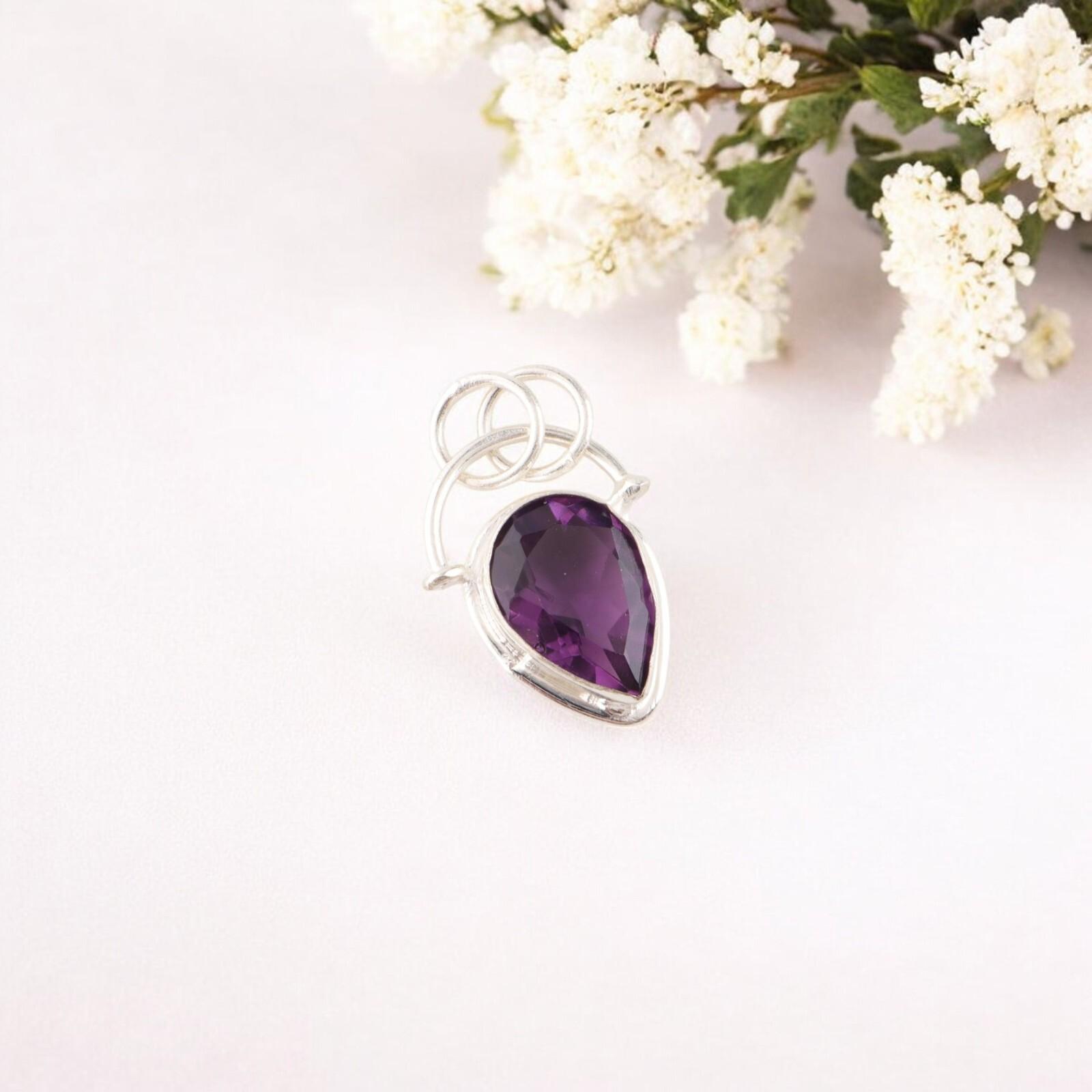 

Rare Amethyst Gemstone 925 Sterling Silver Handmade Jewelry Gift Pendant 1.01 PP-56-4