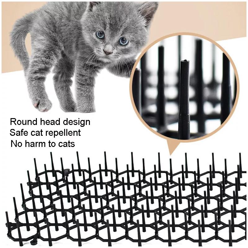 12 pezzi Tappetino per escrementi di gatto con punte Strisce anti-punture di gatto Repellente per animali