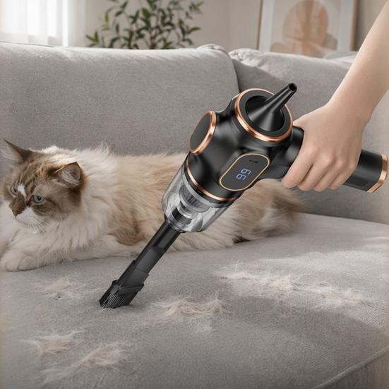 3 In 1 Cordless Handheld Vacuum, 80W Car Vacuum Cleaner with Inflator Blower, USB C Rechargeable, Lightweight Vacuum for Car Home Office Pet Hair