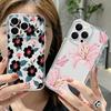 Pink Lily Flower Print Clear Phone Case For iPhone 17e 17 16 15 14 13 Pro Max 17 Pro 16e 12 11 Transparent Shockproof Soft Cover