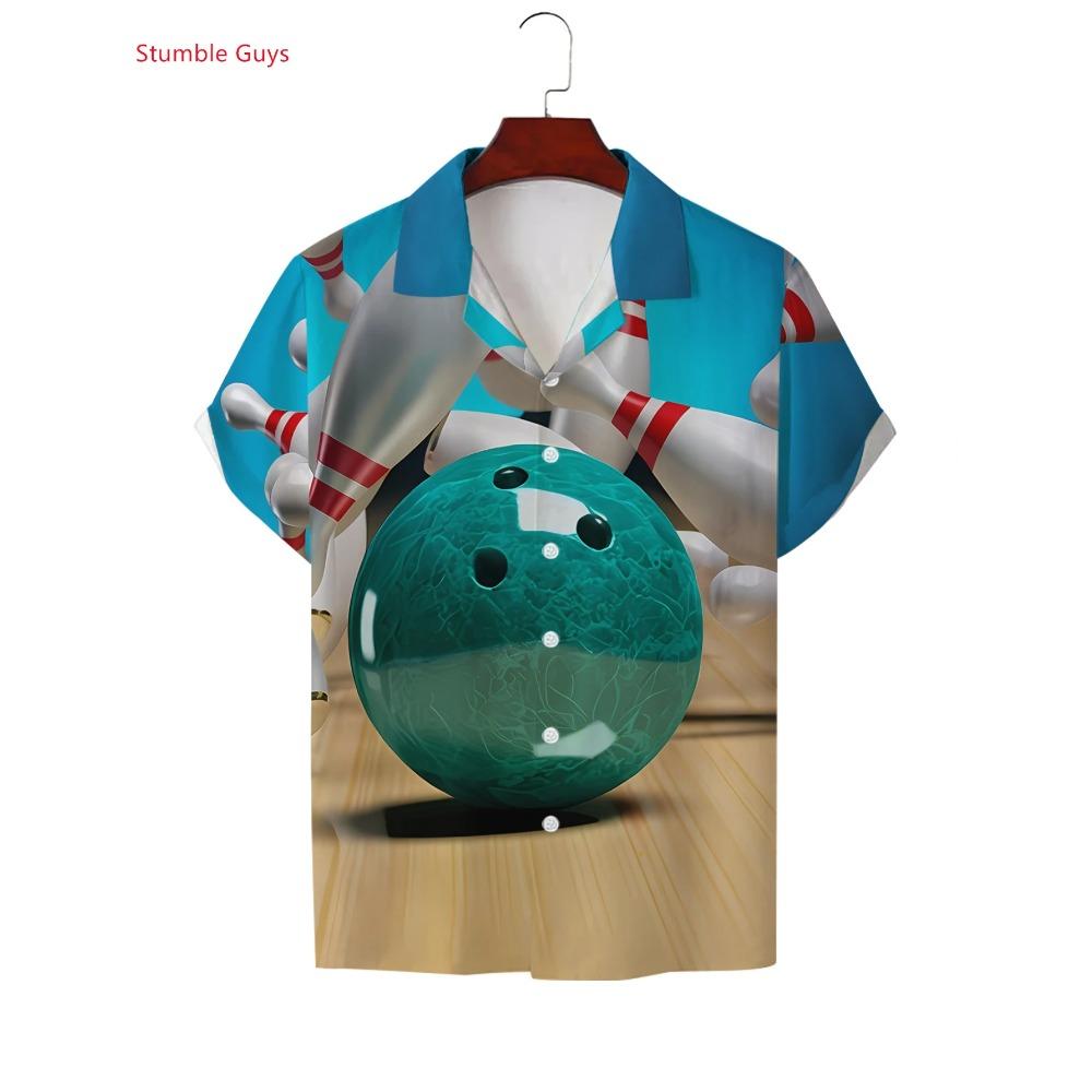 Men's High Street Graphic Hawaiian Shirt Summer Man Short Sleeve Loose Casual Fashion Street Style Vacation Beach Tops