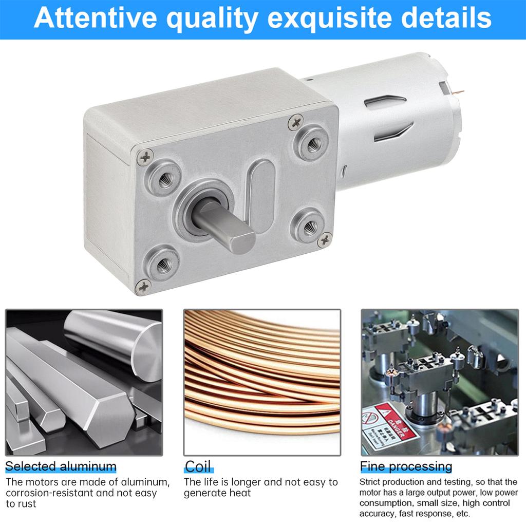 12V JGY-370 DC Schneckengetriebemotor Elektromotor Hohes Drehmoment Rotationsmotor mit Montagehalterung, Schneckengetriebemotor, 6 - 160 U/min