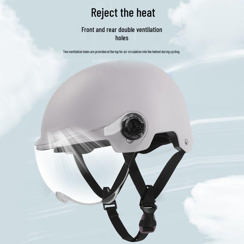 3C Certified Women's Electric Scooter Helmet, Breathable, Sun-Protection, All-Season Half Helmet for Motorcycle Riding.