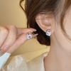 Exquisite Pink Strawberry Earrings for Women Light Luxury Zircon Heart-Shaped Earrings Y2K Girl Cute Jewelry Accessories