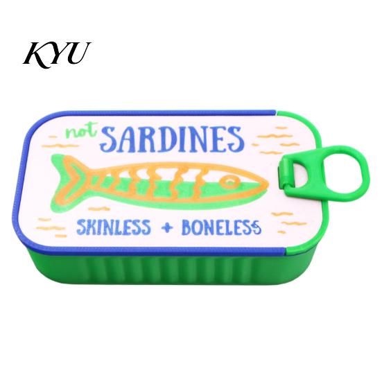 Organized Clavicle Chain Case Sardine Tin Jewelry Box with Fishbone, PLA Vintage Compact Size Decorative Vanity Accessory Organizer, Portable Storage