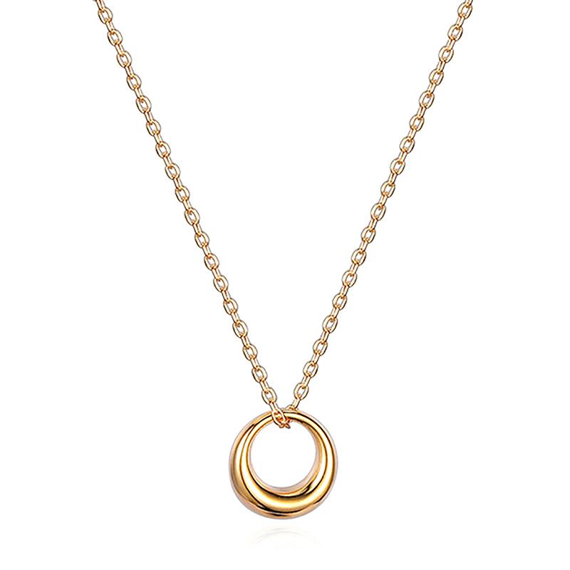 Circle Pendant Necklace Women Jewelry Banquet Party Couple Gift Wedding Necklace