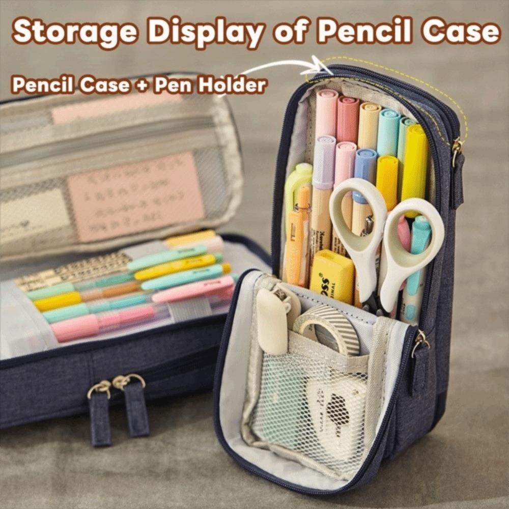 Simple Pen Storage Bag Large-capacity Student Stationary Boxes Folding Pencil Case Children