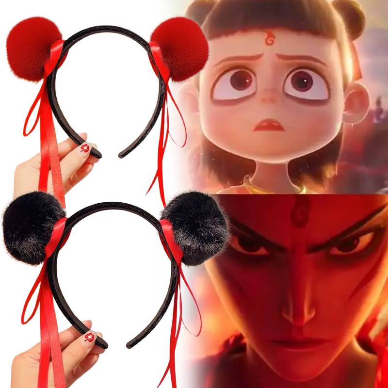 Movie Ne Zha Merchandise Hairball Headband  Hair Band Decoration Kids Gift Cute