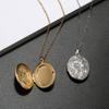 Retro Photo Box, Oval Engraved Pattern Pendant, Openable Pendant Necklace, Versatile for Women