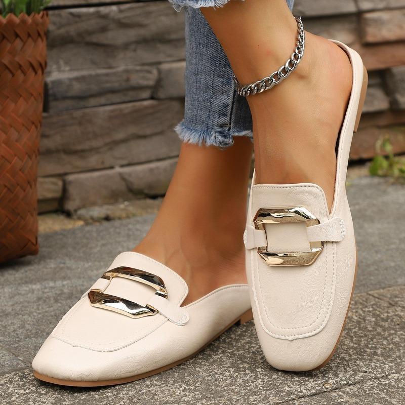 Ein neues Design von Retro-Schuhen mit dicken Sohlen für Damen, mit einem Rücken-an-Rücken-Halbslipper