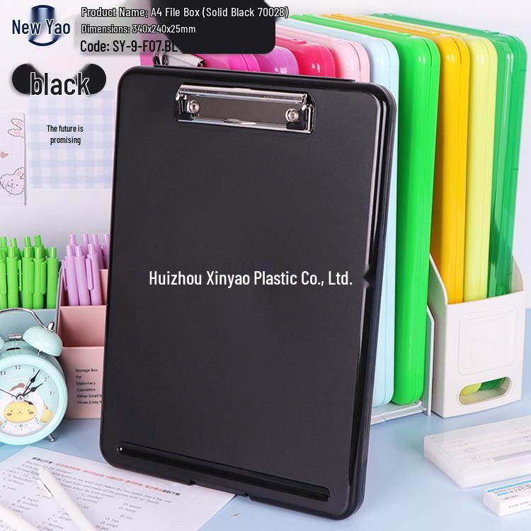 Large Capacity A4 File Box with Pen Slot & Clipboard for A5 Paper Storage