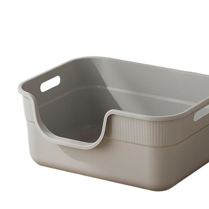 Plastic Cat Litter Tray High Wall Easy Clean Open Top Cat Toilet Bedpan for Indoor Cats Furniture