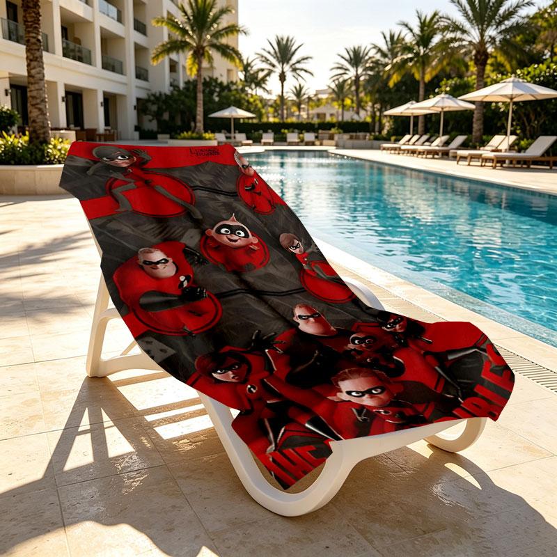 Incredibles Print Beach Towel Design, Soft, Lightweight. for Home Bathroom, Spa, Pool, Yoga, Surfing, Camping, Gift for Family, Friend