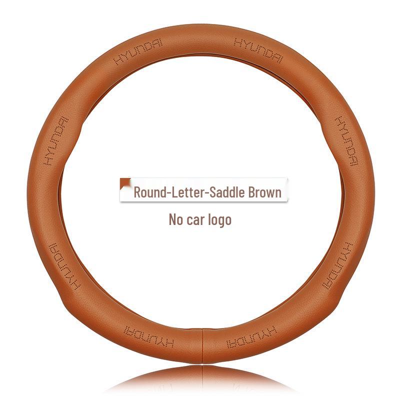 Premium Genuine Leather Steering Wheel Cover for Modern Cars: Mistra, Tucson, Santa Fe, Reina, IX35, IX25, Elantra, Langdong