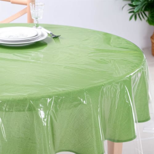 BNYD Clear Plastic Tablecloth Protector Tablecloth Vinyl (60" Round)