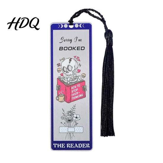 Mystery Themed Bookmark Tarot Card Bookmark Stainless Steel Skeleton Pattern Page Marker Thin High-definition Printed Metal Book Mark for