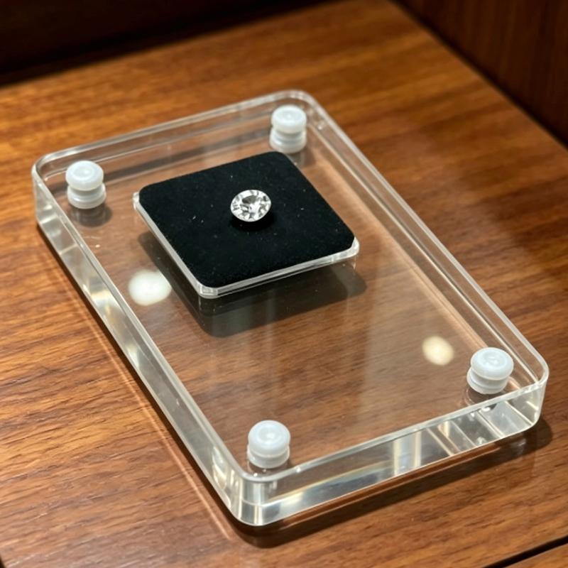 Acrylic Loose Diamond Jewelry Storage Box Standard Gemstone Organizer Gift Packaging Box Gems Zircon Cvd Display Case