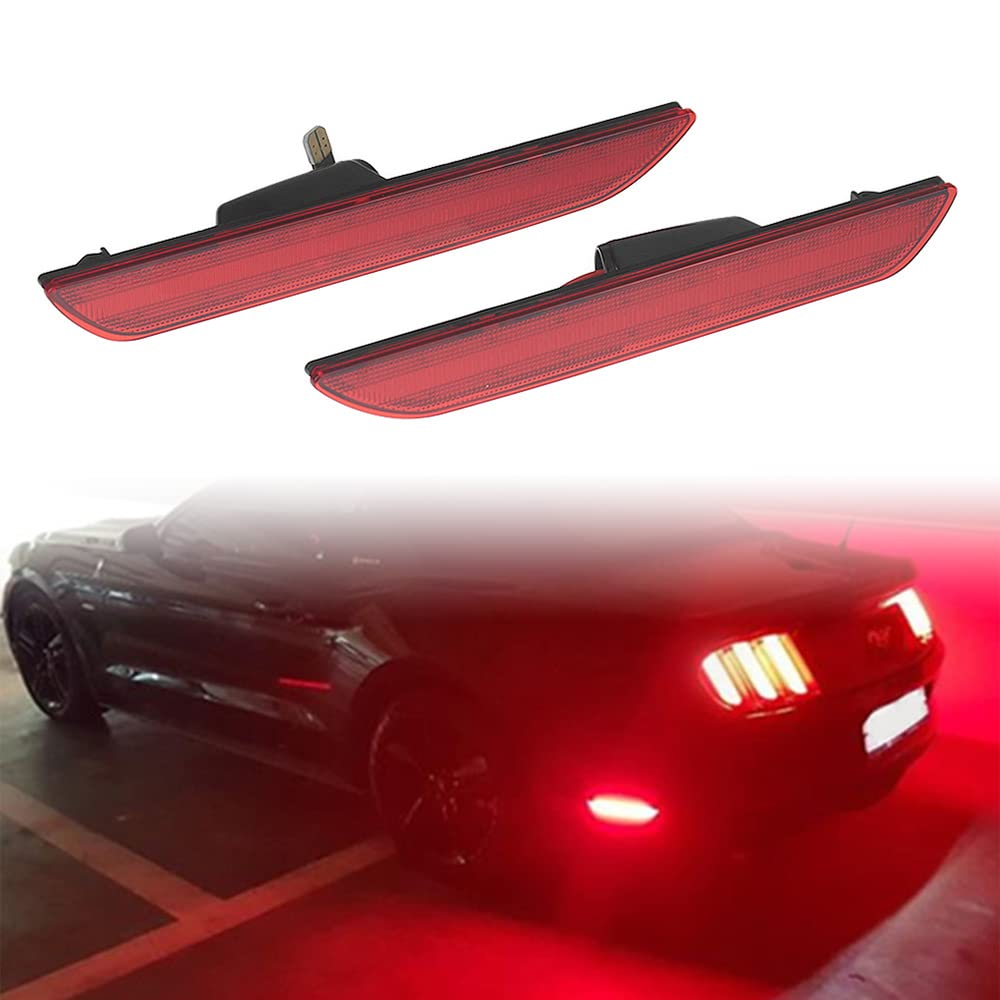 2pcs Rear Fender Side Marker Light Car Led Turn Signal Lamp Red Lens Red