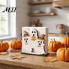Fall Festive Kitchen Organizer Halloween Ghost/Cat Wooden Napkin Holder, Cute Paper Towel Decorative Autumn Theme Decor Stand, Freestanding