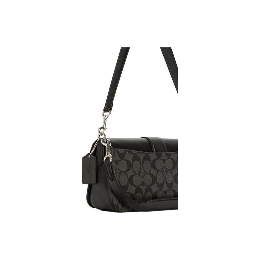 Coach Georgie 26 Classic Monogram Studded Carriage Logo Coated Canvas Underarm Bag Wine God Bag Crossbody Shoulder Bag Medium Women Bags 5605-SVS3L
