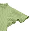 Spring Summer Fresh Casual Women'S Pullover Plaid V-Neck Button Lace Collar Decoration Slim Straight Tube Short Sleeved Top T-Shirt Blouse